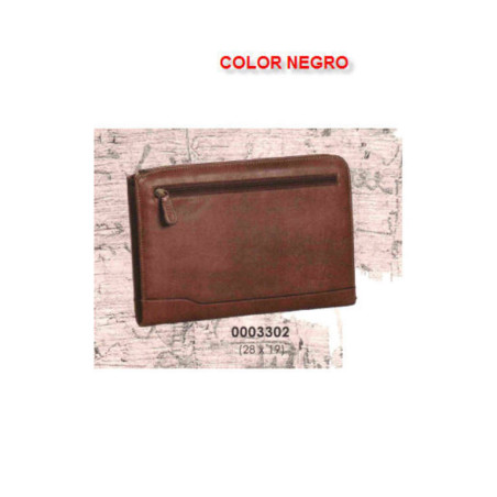 CARPETA COBRO MATTIES 4º CREMALLERA POLIPIEL NEGRA 28CM 3302