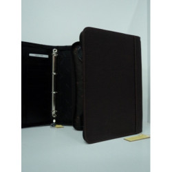 CARPETA CONGRESO MATTIES FL CREMALLERA POLIPIEL 4 ANILLAS CAFE 37CM 3312