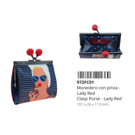 MONEDERO PINZA LADY RED SANTORO SAFTA20 ABRIL 972FC01