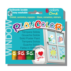 TEMPERA SOLIDA INSTANT PLAYCOLOR WINDOW ONE 6 COLORES 02001