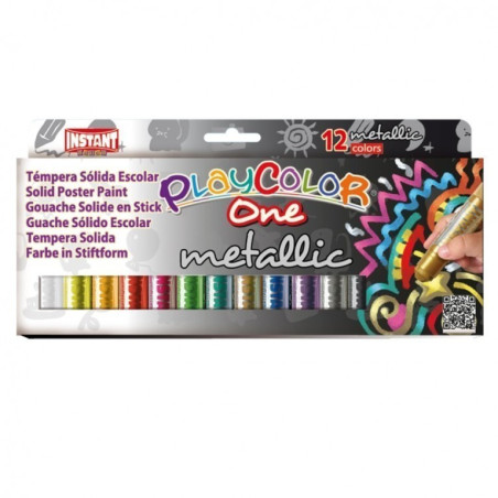 TEMPERA SOLIDA INSTANT PLAYCOLOR ONE METALLIC 12 COLORES 10121