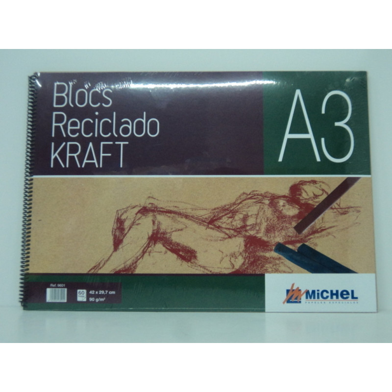 BLOC PAPEL MCH RECICLADO KRAFT A-3 29,7*42 90G BLOC 60H REF.9601