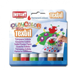 TEMPERA SOLIDA INSTANT PLAYCOLOR ONE TEXTIL  6 COLORES 10401