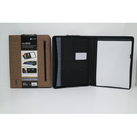 CARPETA CONGRESO CARCHIVO FL CREMALLERA TELA VENTURE MARRON 24210029 ^