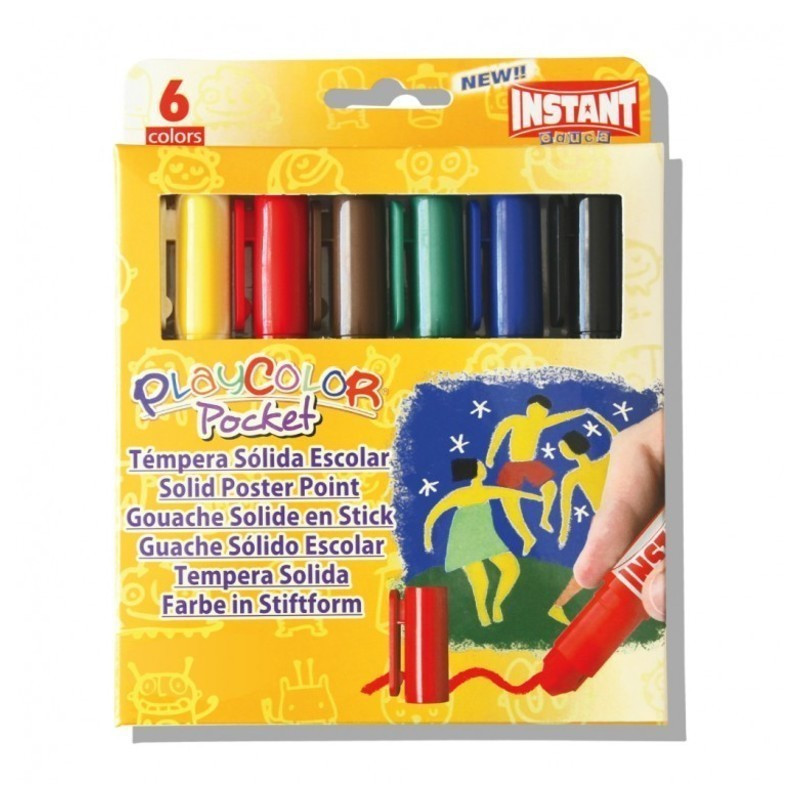 TEMPERA SOLIDA INSTANT PLAYCOLOR POCKET 6 COLORES 10511