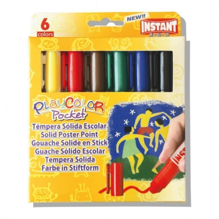 TEMPERA SOLIDA INSTANT PLAYCOLOR POCKET 6 COLORES 10511