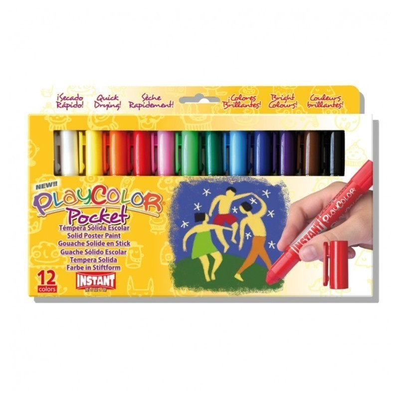 TEMPERA SOLIDA INSTANT PLAYCOLOR POCKET 12 COLORES 10521