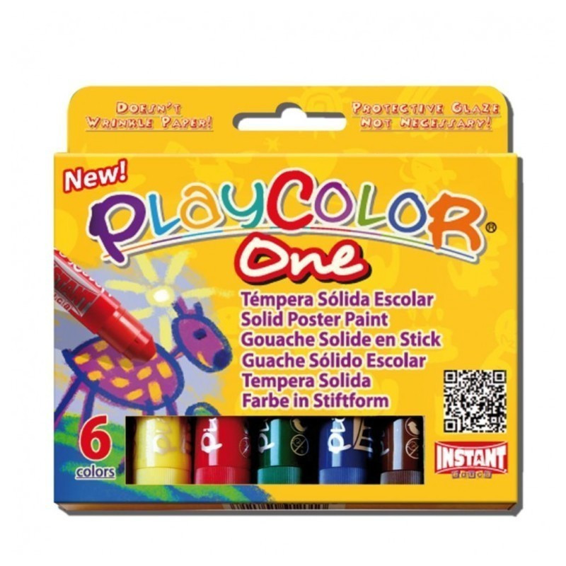 TEMPERA SOLIDA INSTANT PLAYCOLOR ONE  6 COLORES 10811