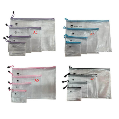 BOLSA TRANSPARENTE CREMALLERA ORGANIZADOR DIN A-5 ALEX BOG UNIDAD AB-1335