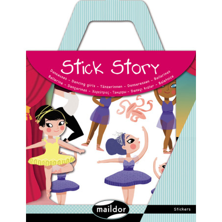 JUEGO MAILDOR STICK STORY BAILARINAS 4 HOJAS ADHESIVOS + FONDO PARA PEGAR AF012O ^