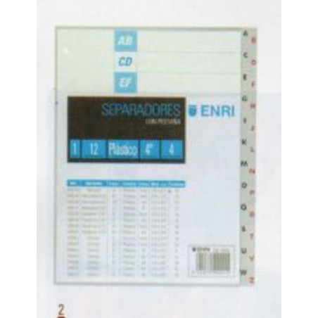 INDICE PLASTICO 8º A-Z 2T RELEPLAST