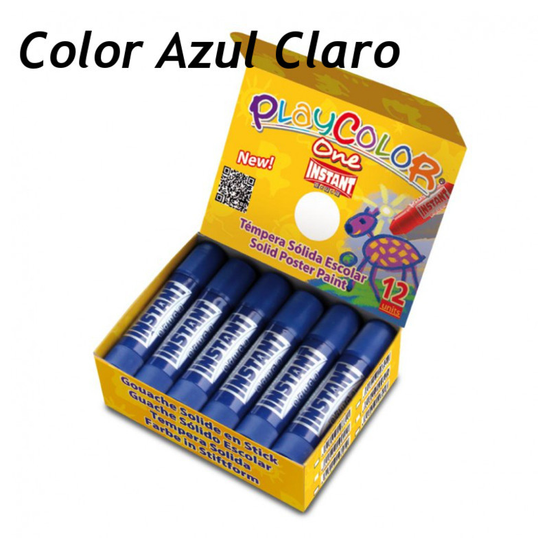 TEMPERA SOLIDA INSTANT PLAYCOLOR ONE   AZUL CLARO C/12U 10881