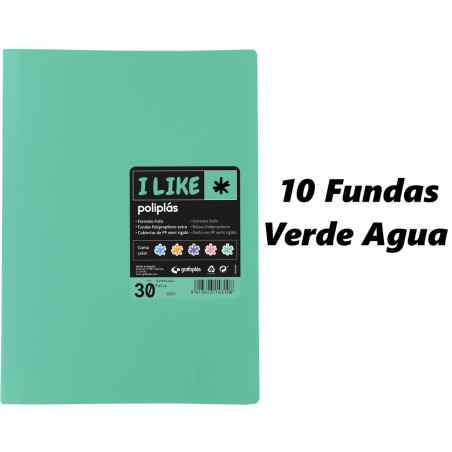 CARPETA ESCAPARATE FOLIO POLIPLAS PASTEL 10F MINT 26 GRAFOPLAS 01430026