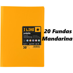 CARPETA ESCAPARATE FOLIO POLIPLAS LIKE PASTEL 20F MANDARINA 55 GRAFOPLAS 01451355