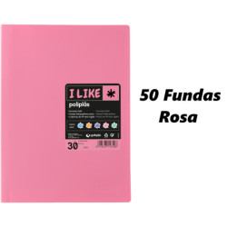 CARPETA ESCAPARATE FOLIO POLIPLAS LIKE PASTEL 50F ROSA 53 GRAFOPLAS 01461353