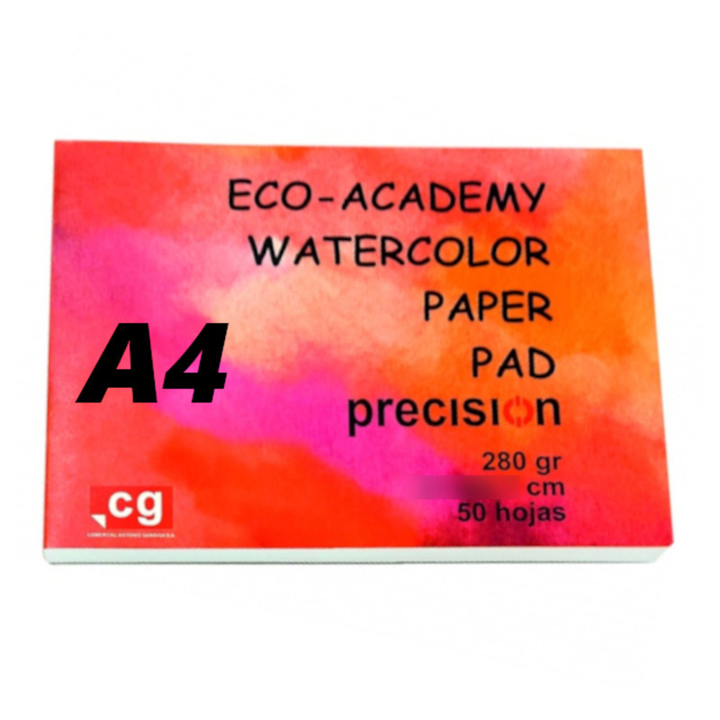 PAPEL PRECISION ECO-ACADEMY ACUARELA A-4 21*29,7 280G BLOC 50H