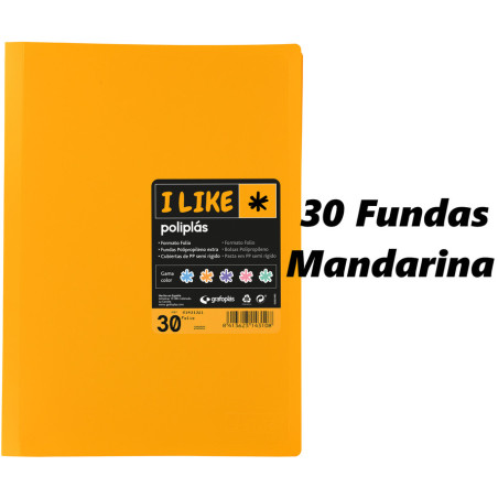 CARPETA ESCAPARATE FOLIO POLIPLAS LIKE PASTEL 30F MANDARINA 55 GRAFOPLAS 01471355