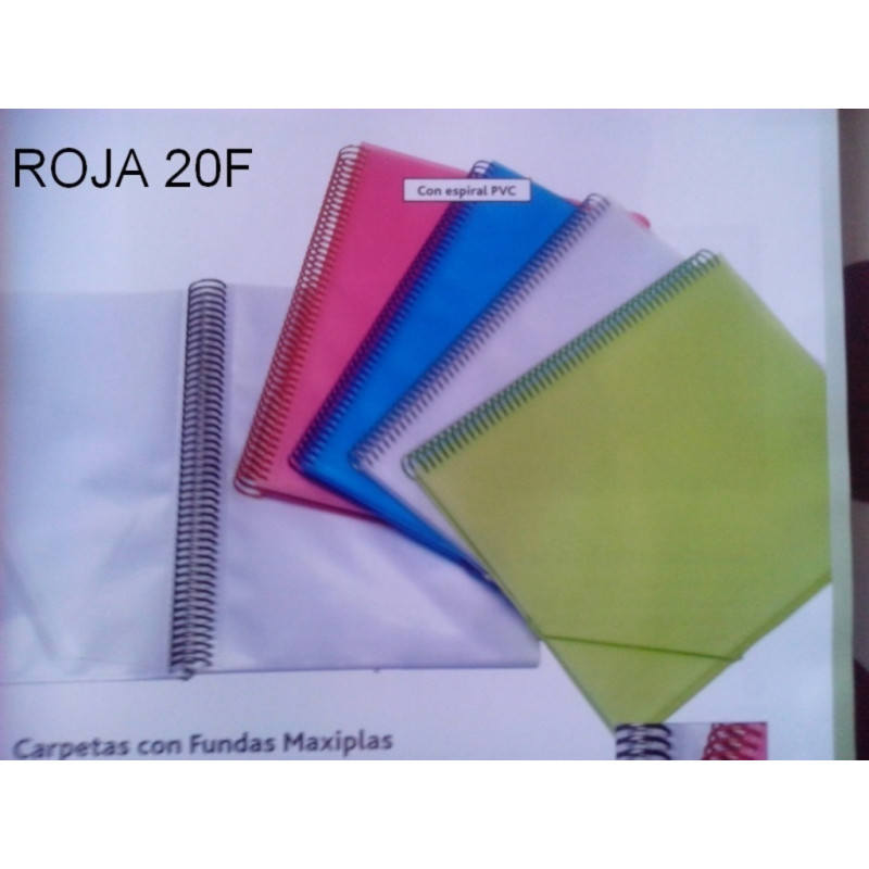 CARPETA ESCAPARATE FL MAXIPLAS 20F TRANSPARENTE ROJO GRAFOPLAS