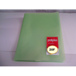 CARPETA ESCAPARATE FL POLIPLAS 20F TRANSPARENTE VERDE CLARO GRAFOPLAS 1451221