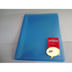 CARPETA ESCAPARATE FL POLIPLAS 40F TRANSP AZUL GRAFOPLAS 1441230