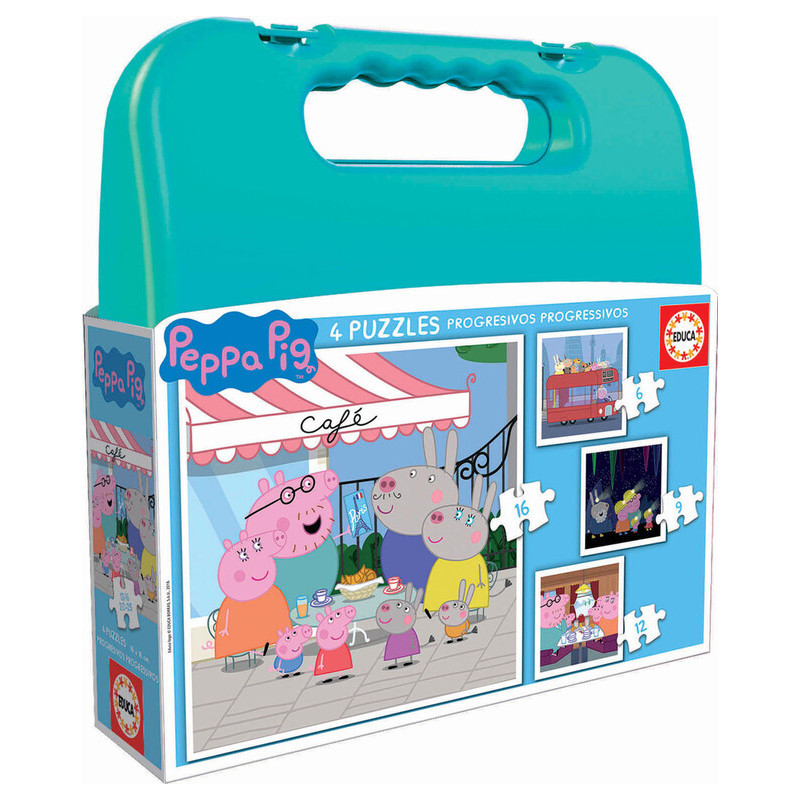 MALETIN CON 4 PUZZLES PEPPA PIG "COSY CORNER" SAFTA23 ENERO 18112