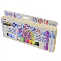 TEMPERA SOLIDA INSTANT PLAYCOLOR ONE TUTTI FRUTTI (METAL, FLUOR,PASTEL) 12 COLORES 20181