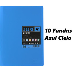 CARPETA ESCAPARATE FOLIO POLIPLAS LIKE PASTEL 10F AZUL CIELO 33 GRAFOPLAS 01430833