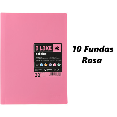 CARPETA ESCAPARATE FOLIO POLIPLAS PASTEL 10F ROSA 53 GRAFOPLAS 01430053