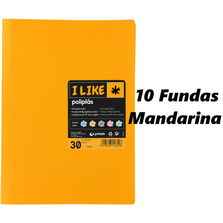 CARPETA ESCAPARATE FOLIO POLIPLAS LIKE PASTEL 10F MANDARINA 55 GRAFOPLAS 01431355