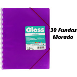 CARPETA ESCAPARATE A4 MAXIPLAS GLOSS FUNDA BRILLO 30F VIOLETA GRAFOPLAS 39833567