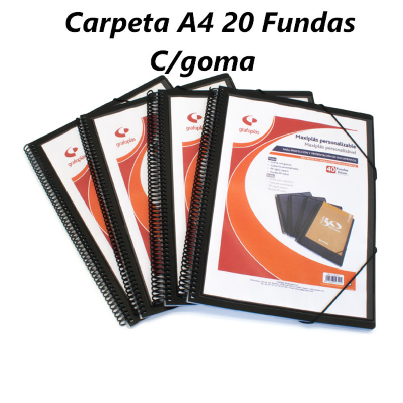 CARPETA ESCAPARATE A4 MAXIPLAS PERSONALIZABLE 20F OPACO NEGRO 10 GRAFOPLAS 39842010 (6)