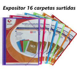 CARPETA ESCAPARATE A4 MAXIPLAS PERSONALIZABLE TRANSPARENTE SURTIDO GRAFOPLAS EXPOSITOR 16U 00398799