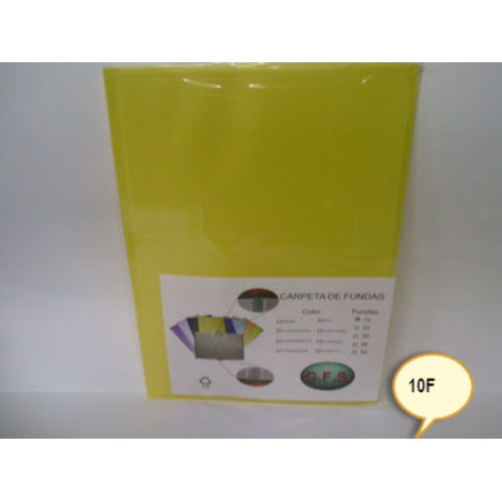 CARPETA ESCAPARATE FL MULTIPLAST 10F TRANSPARENTE AMARILLO 9005 DISPLAST