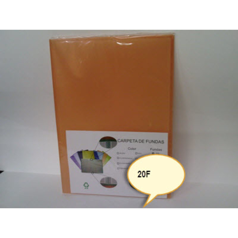 CARPETA ESCAPARATE FL MULTIPLAST 20F TRANSPARENTE NARANJA 9011 DISPLAST