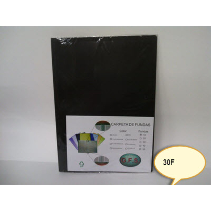 CARPETA ESCAPARATE FL MULTIPLAST 30F OPACO NEGRO 9016 DISPLAST