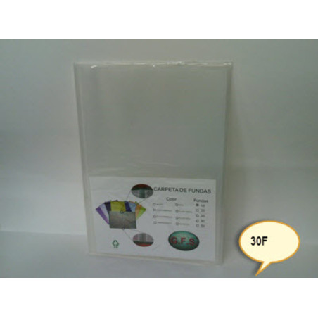 CARPETA ESCAPARATE FL MULTIPLAST 30F TRANSPARENTE BLANCO 9023 DISPLAST