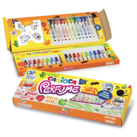 ROTULADOR CARIOCA PERFUME SPECIAL BOX 30U CON ADHESIVOS 43530