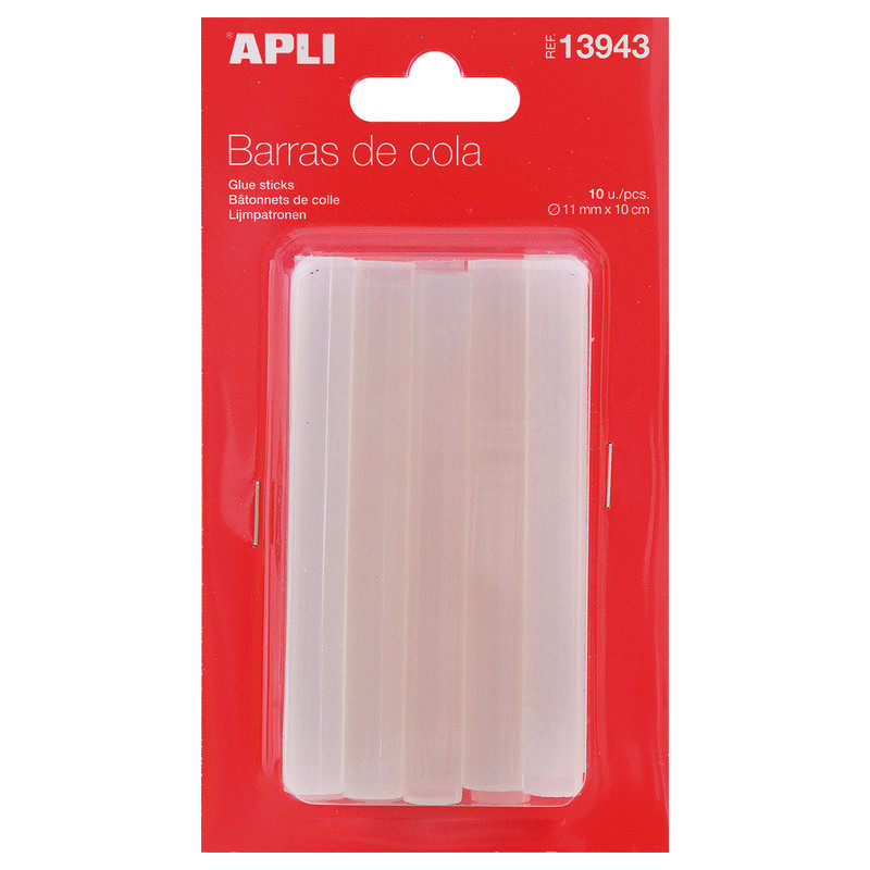 BARRAS SILICONA CALIENTE APLI BARRAS GRUESO 11MM*100MM BLISTER 10U 13943