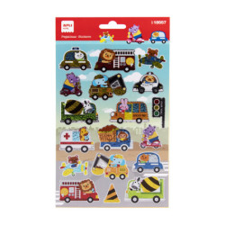 PEGATINAS ANIMALES TRANSPORTISTAS ACABADO HOLOGRAFICO 1 HOJA 18557 APLI (5U)