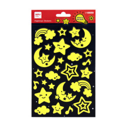 PEGATINAS LUNA Y ESTRELLAS ACABADO LUMINISCENTE 1 HOJA 18559 APLI (5U)