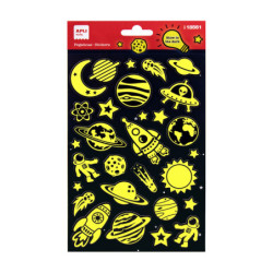 PEGATINAS ESPACIO ACABADO LUMINISCENTE 1 HOJA 18561 APLI (5U)