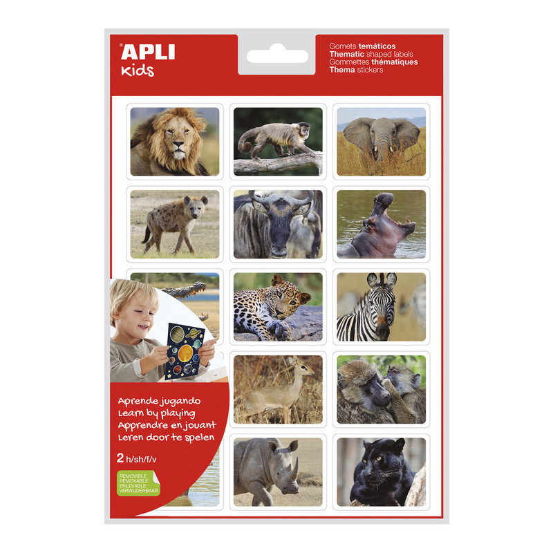 BOLSA GOMETS TEMATICOS REALISTAS ANIMALES EN SU HABITAT -BOSQUE 2 HOJAS 18733 APLI (5U)