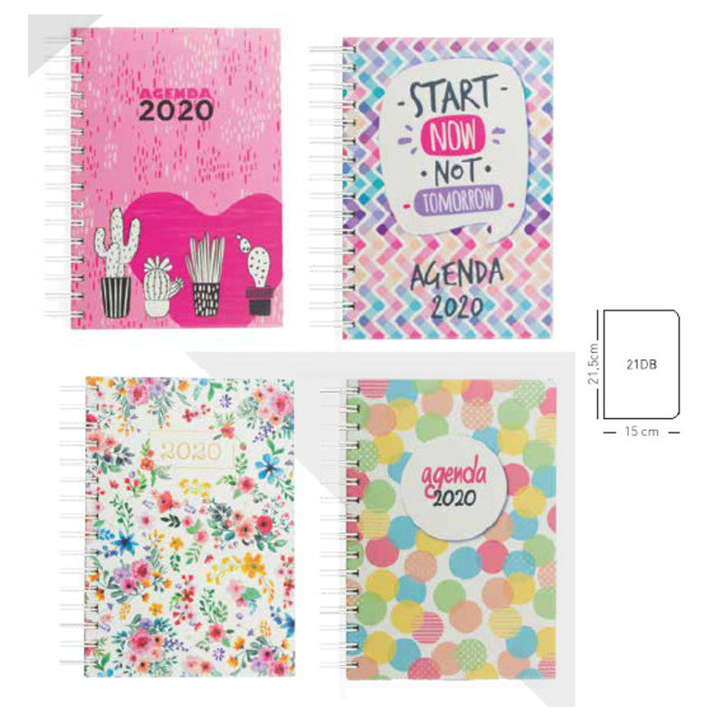 AGENDA DIDEX 2020 JUVENIL 4º ESPIRAL 21DB 21,5*15 D/P 4 MOD SURTIDOS 30018080