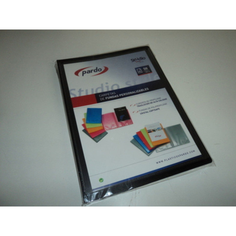 CARPETA ESCAPARATE FL PARDO 50F PERSONALIZABLE NEGRA ^