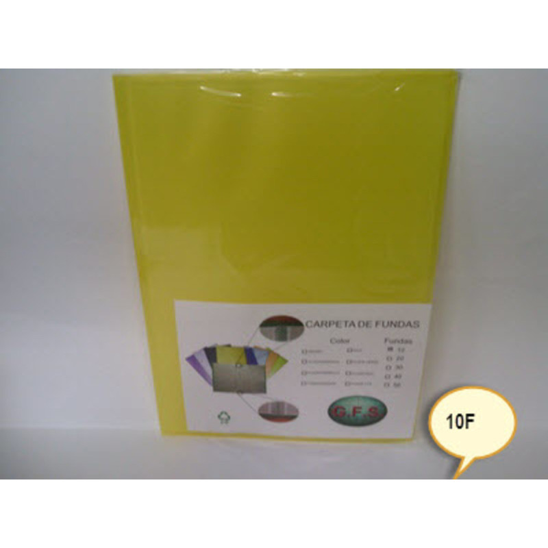 CARPETA ESCAPARATE FL MULTIPLAST 10F TRANSPARENTE AMARILLO 9005 DISPLAST