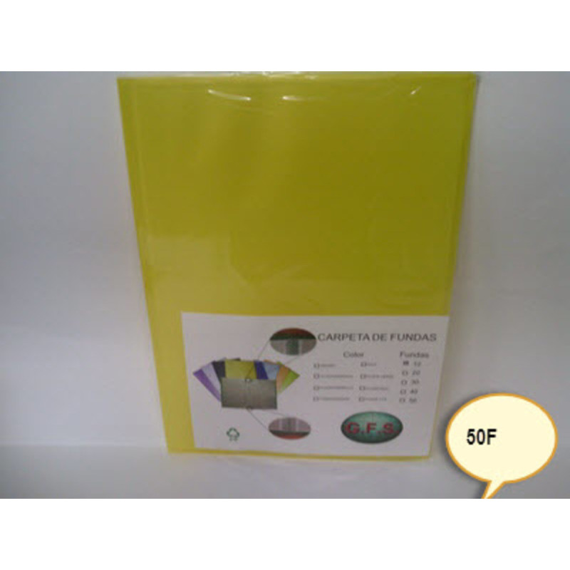 CARPETA ESCAPARATE FL MULTIPLAST 50F TRANSPARENTE AMARILLO 9037 DISPLAST