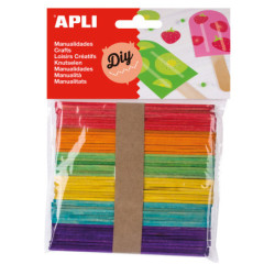 PALILLOS POLO PEQUEÑO MADERA COLORES SURTIDOS BOLSA 50U APLI 13064