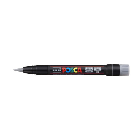 MARCADOR UNI-BALL POSCA PCF-350 PUNTA PINCEL PLATA -26-