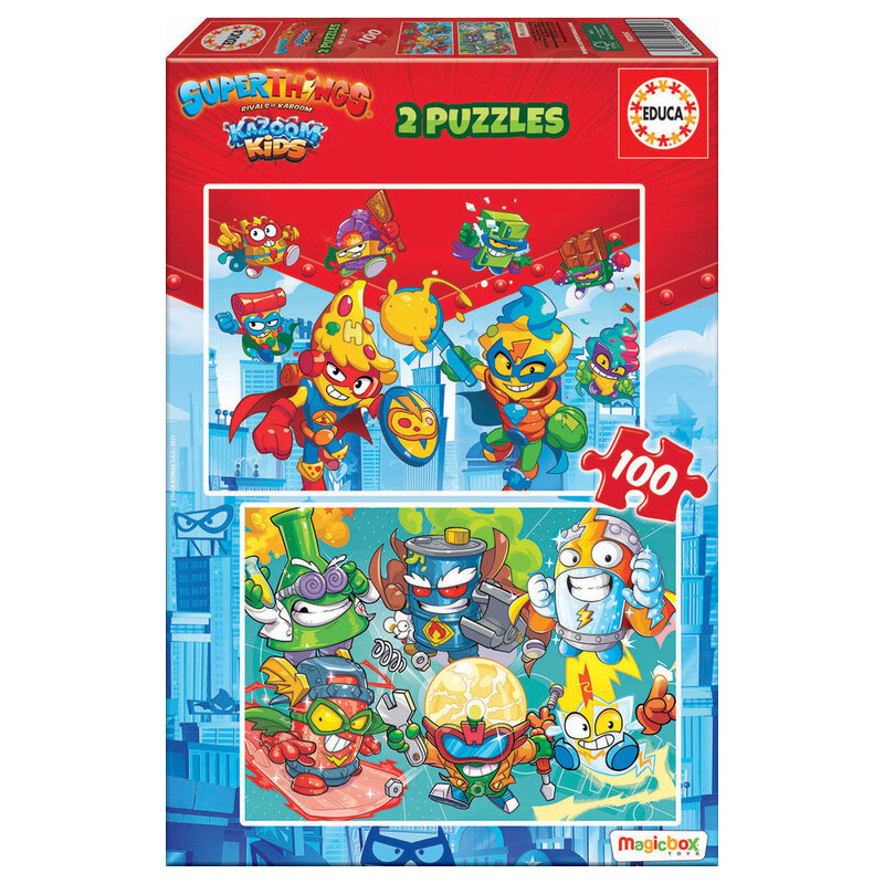 2 PUZZLES DE 100 PIEZAS SUPERTHINGS GUARDIANS OF KAZOOM SAFTA23 ENERO 19205