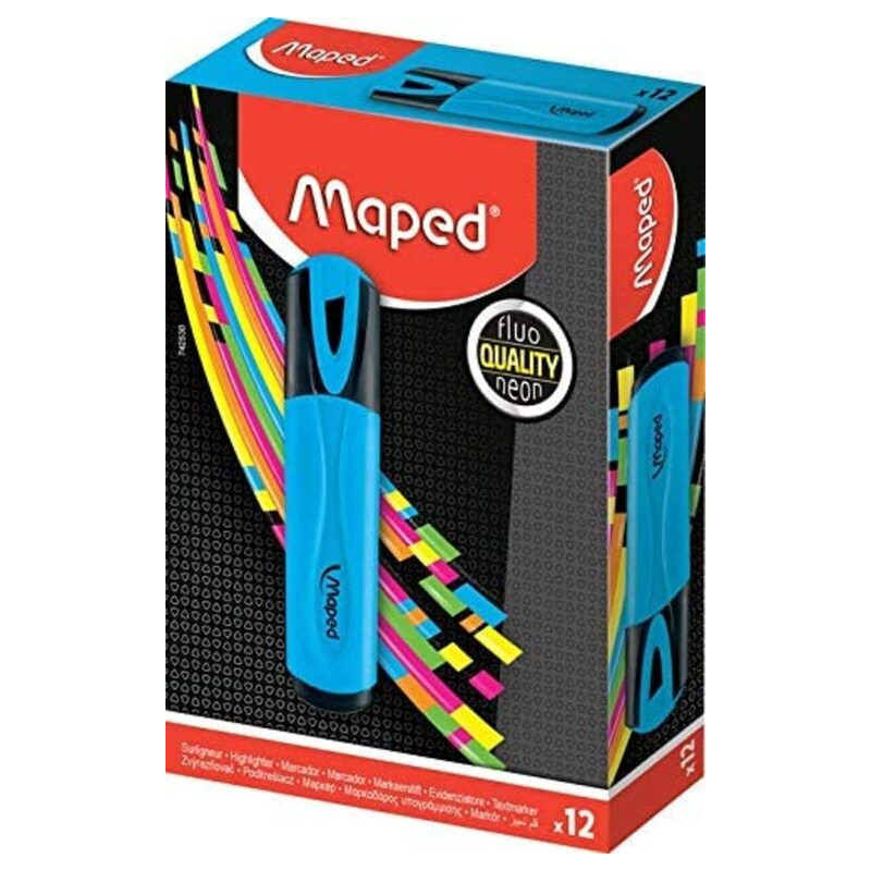 MARCD.FLUOR MAPED FLUO PEPS COLOR AZUL CAJA 12U 742530